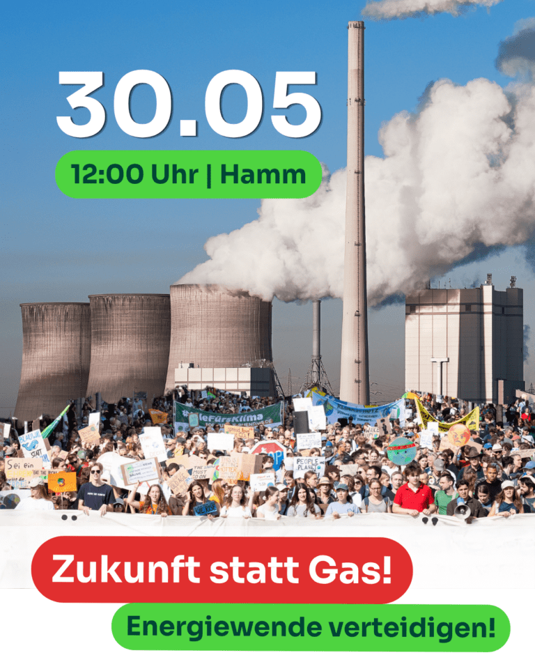 Zukunft statt Gas: Großdemonstration für die Energiewende in Hamm – Samstag, 30. Mai