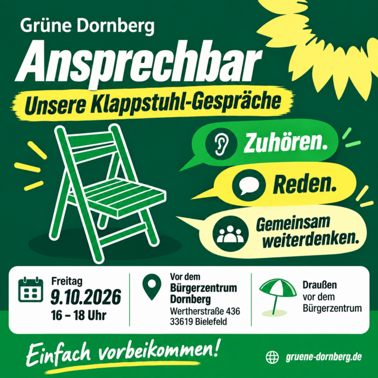 Klappstuhl-Gespräche: Ansprechbar in Dornberg – Zuhören. Reden. Gemeinsam weiterdenken.